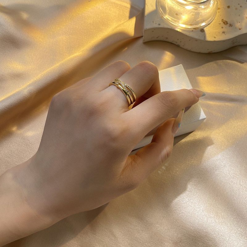 2023 New True Gold Electroplated Ring For Women With Adjustable Opening, Internet Red Ring, Handicraft, Small And Luxury_voghion.com