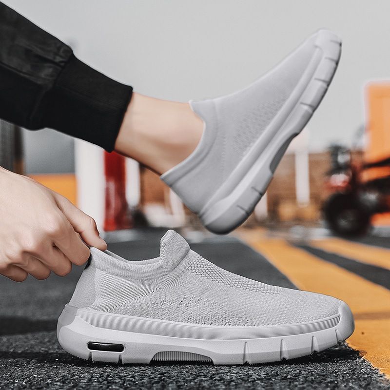 2024 new style flying woven summer and autumn breathable sports shoes men's slip on socks shoes casual coconut shoes wholesale_voghion.com
