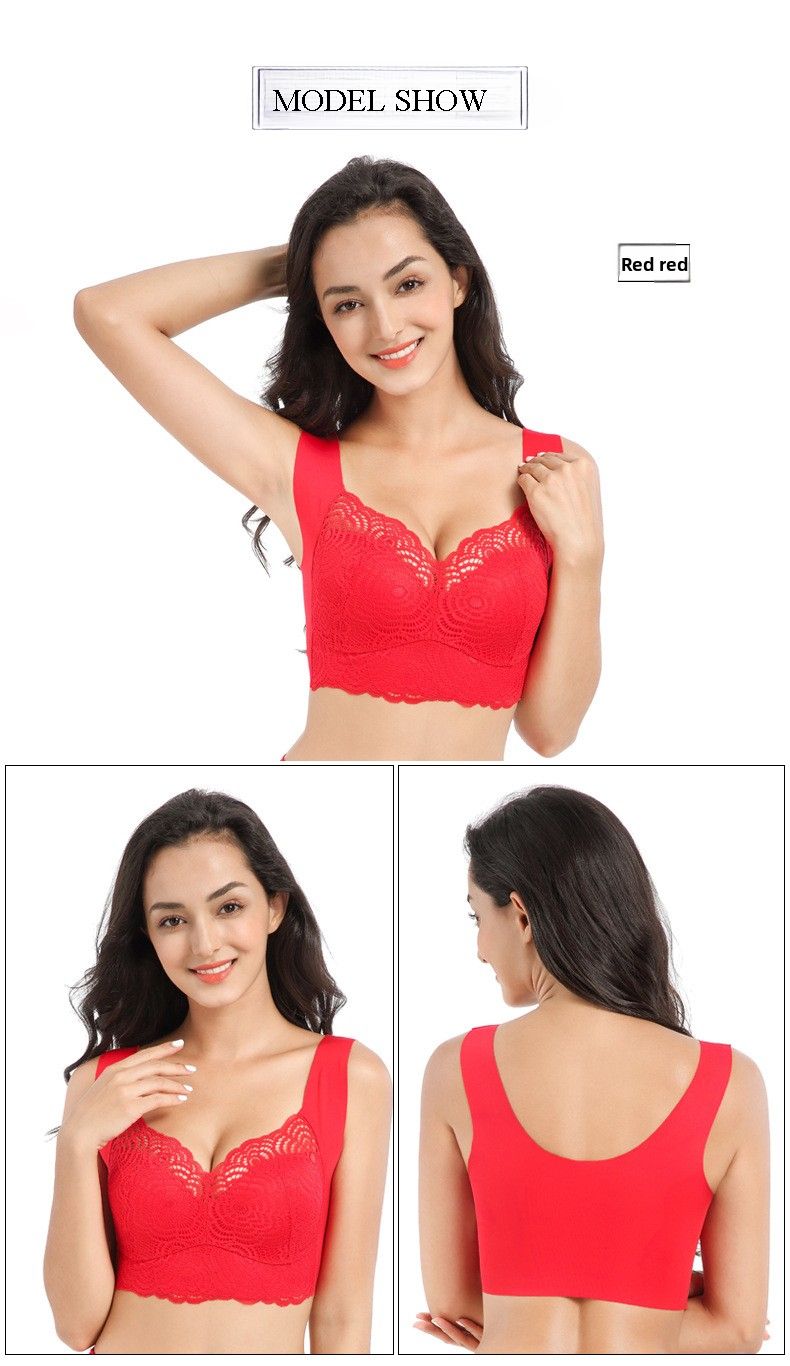Large Size And Comfortable Choice: Lace Underwire Bra, Vest Style To Assist In Sports And Sleep--52/120D_voghion.com