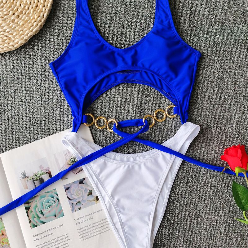Sexy Bikini Set With Metal Rings & Bow Details – High Elastic Nylon Swimsuit, Padded Triangle Top & Brazilian Bottom For Beach, Pool, Vacation_voghion.com