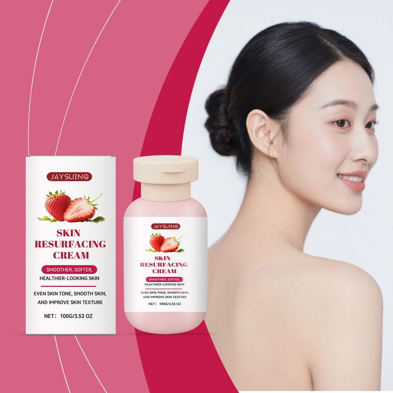 Jaysuing Strawberry Skin Reinigende, Exfoliërende, Hydraterende, Voedende, Verfrissende, Niet-Plakkige Verzorgingscrème_voghion.com
