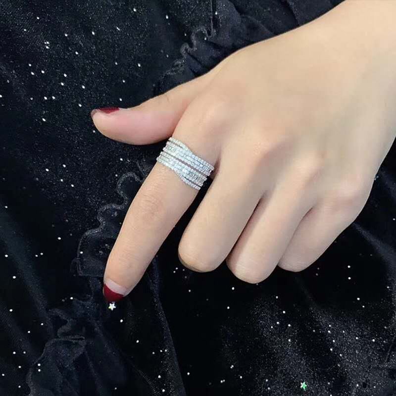 Anello Cao Shi intarsiato con anello in zircone a forma di T Fede nuziale da donna_voghion.com