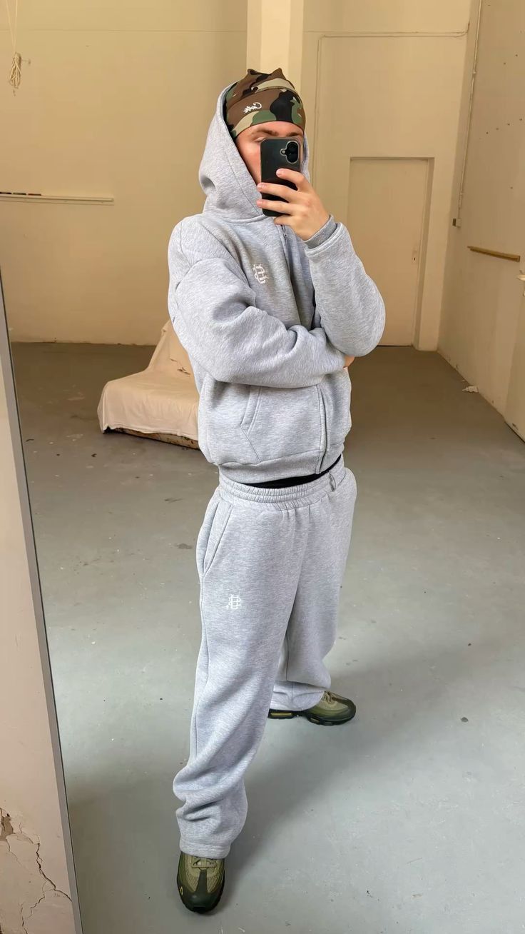 Streetwear-Trainingsanzug-Set für Herren – Kapuzenpullover mit Reißverschluss und Jogginghose für Hip-Hop und Freizeitkleidung_voghion.com