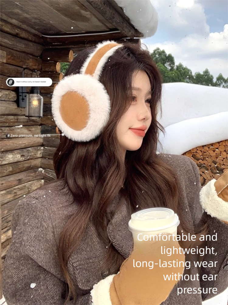 Protetores de orelha de inverno felpudos e quentinhos para mulheres e homens, ideais para andar a cavalo._voghion.com