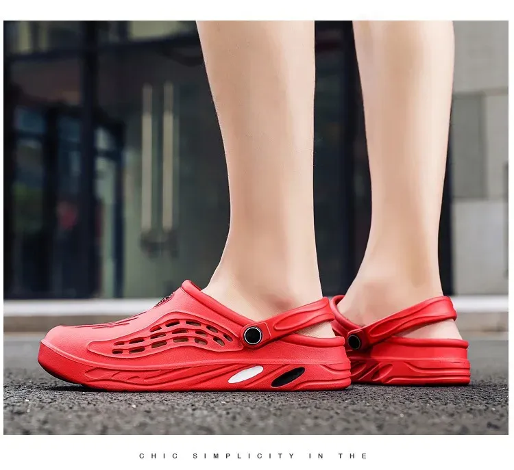 Sandali piatti da uomo, zoccoli estivi, pantofole da giardino in EVA, scarpe con plateau, sandali da spiaggia, coppia, interni, casa, morbidi, da bagno, 49_voghion.com