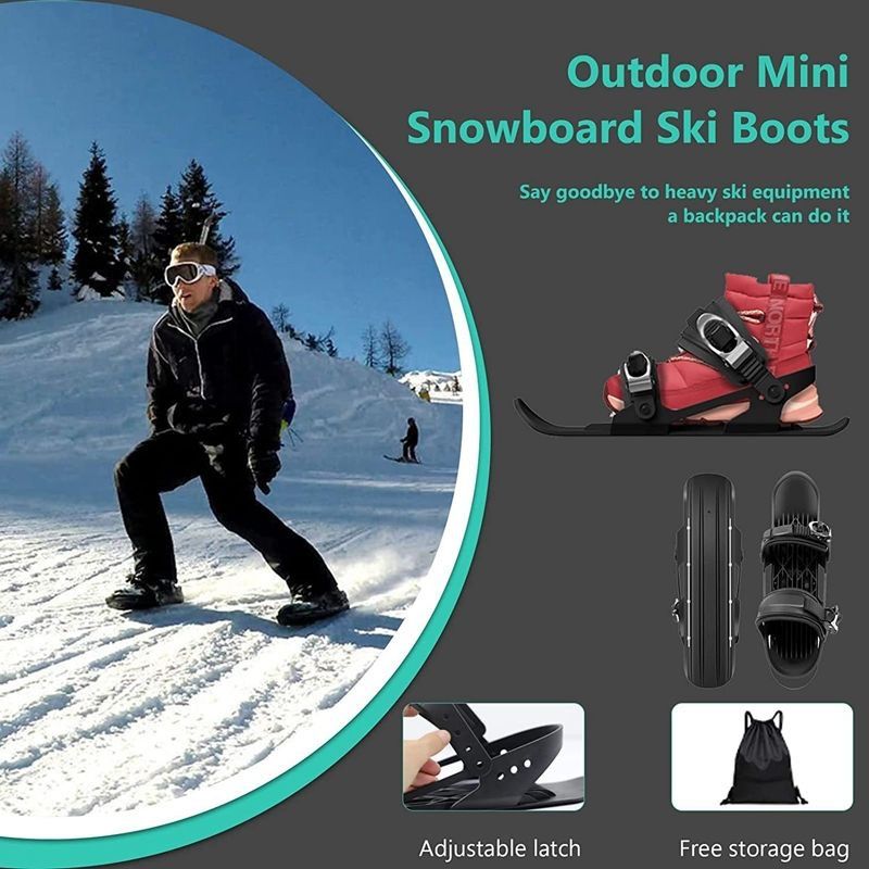 Mini Third Generation Outdoor Snow MiniSki Skates Lightweight Wear-Resistant Integrated Ski Shoes_voghion.com