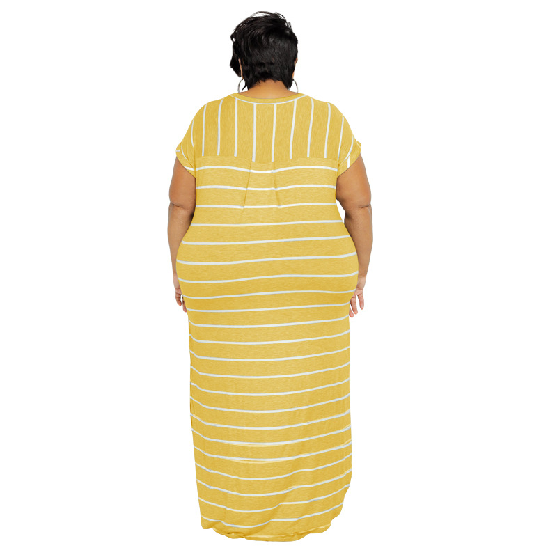 22301 Vestiti più di formato delle nuove donne lunghe spaccate casuali allentate di estate_voghion.com