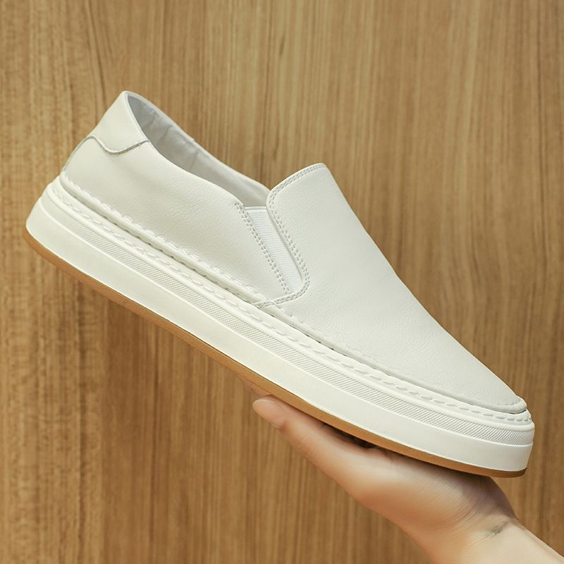 Mocassini da uomo alla moda, scarpe basse versatili in vera pelle, comode e comode, scarpe casual coreane antiscivolo e antiodore_voghion.com