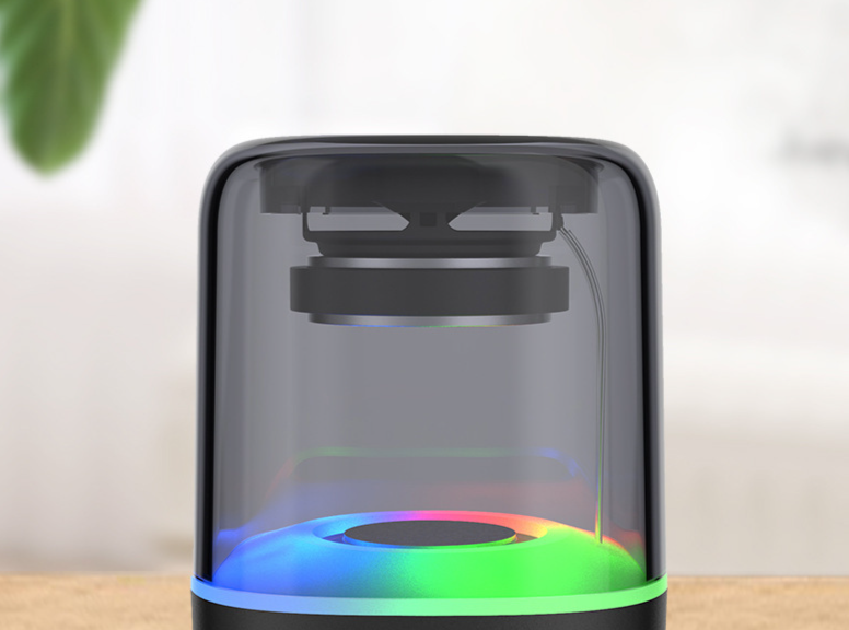 New Transparent Bluetooth RGB Colorful Wireless Home Mini Desktop Card Slot High Volume Super Bass Speaker_voghion.com