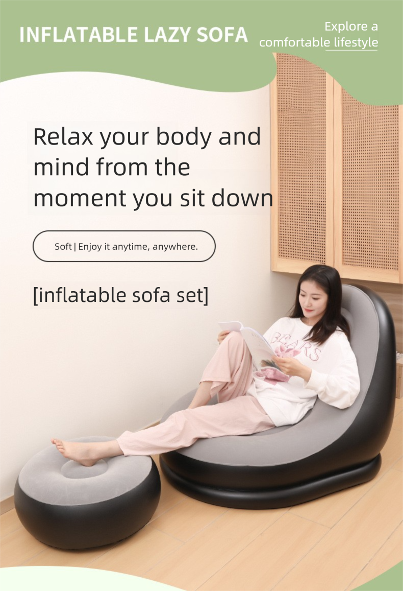 Flocked Set Leisure Sofa Fashionable Lazy Outdoor Inflatable Stool_voghion.com