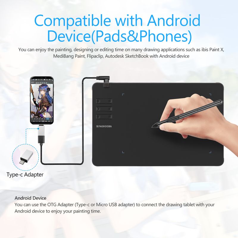 605 Graphics For Drawing Painting / Gaming OSU, Ultra Thin Art Pen Tablet With 8192 Levels Digital Stylus_voghion.com