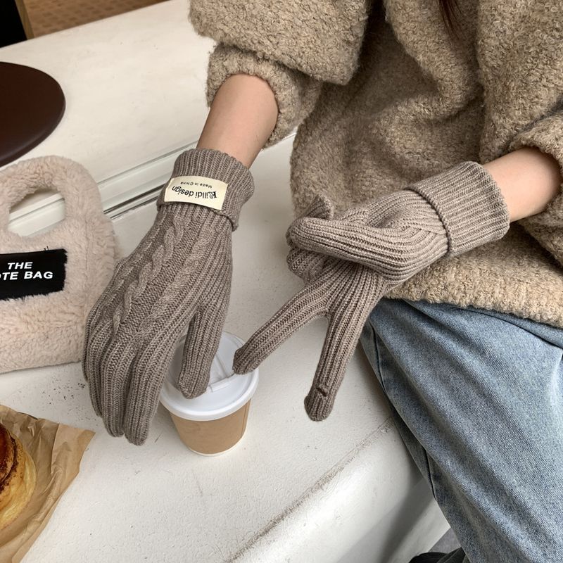 Winter Knitted For Women Korean Style Trendy Brand Multi-color High-end Atmosphere Set Braided Balaclava Hat_voghion.com