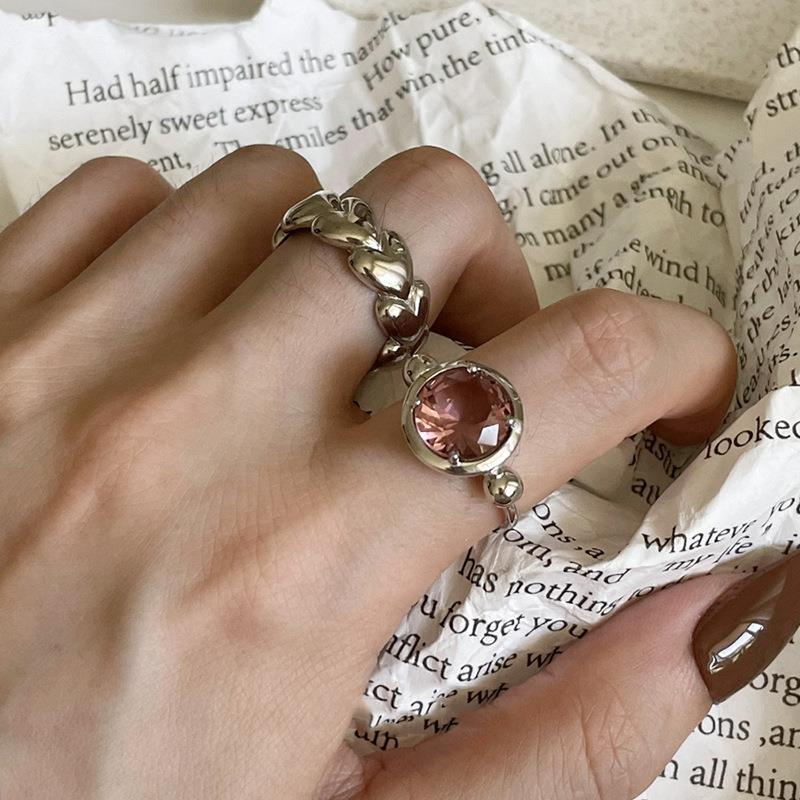 Farbe VENUS Silber Rosa Kristall Öffnung Ring Für Frauen Mädchen Liebe Schmuck Geburtstag Geschenk Dropship Dropshipping ping_voghion.com