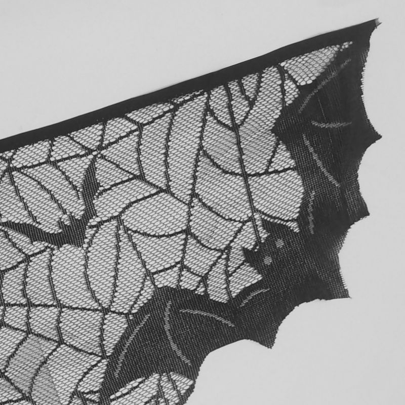Halloween black spider web mantel cloth fire towel fireplace towel_voghion.com