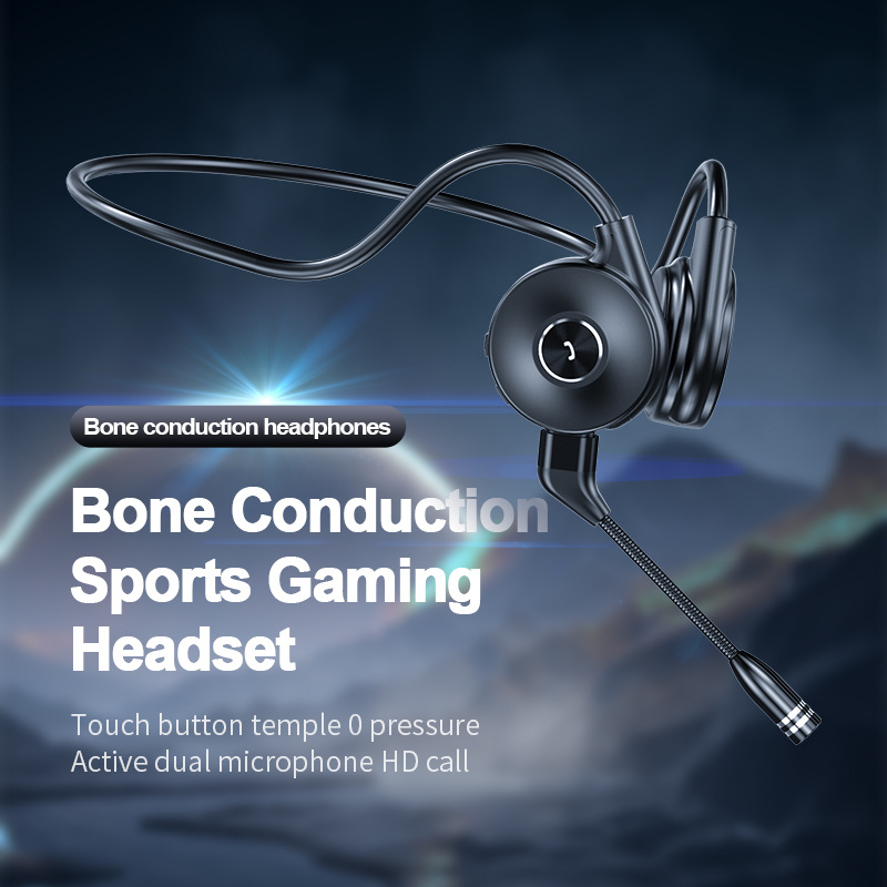 New M1 Bluetooth earphones with bone conduction on the band label, running ear hanging sports, true stereo business_voghion.com