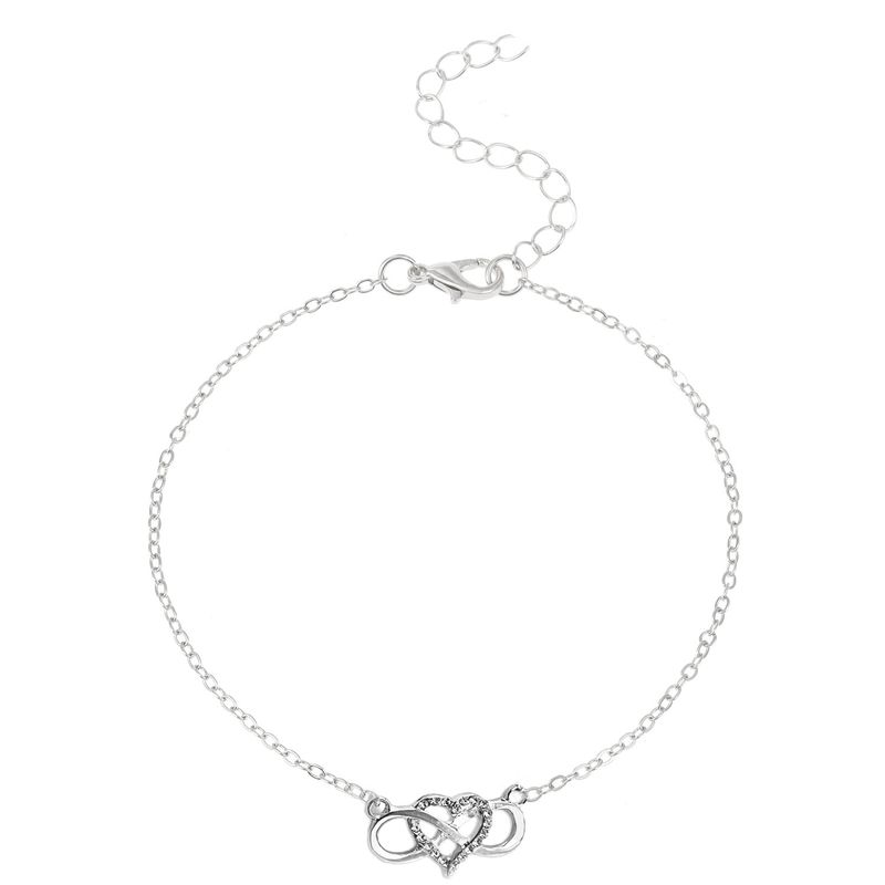 Fashion Infinite Large 8 Symbol Herz Exquisite Fußkettchen Einfache Persönlichkeit Intarsien Diamant Strand Fuß Schmuck Für Frauen_voghion.com