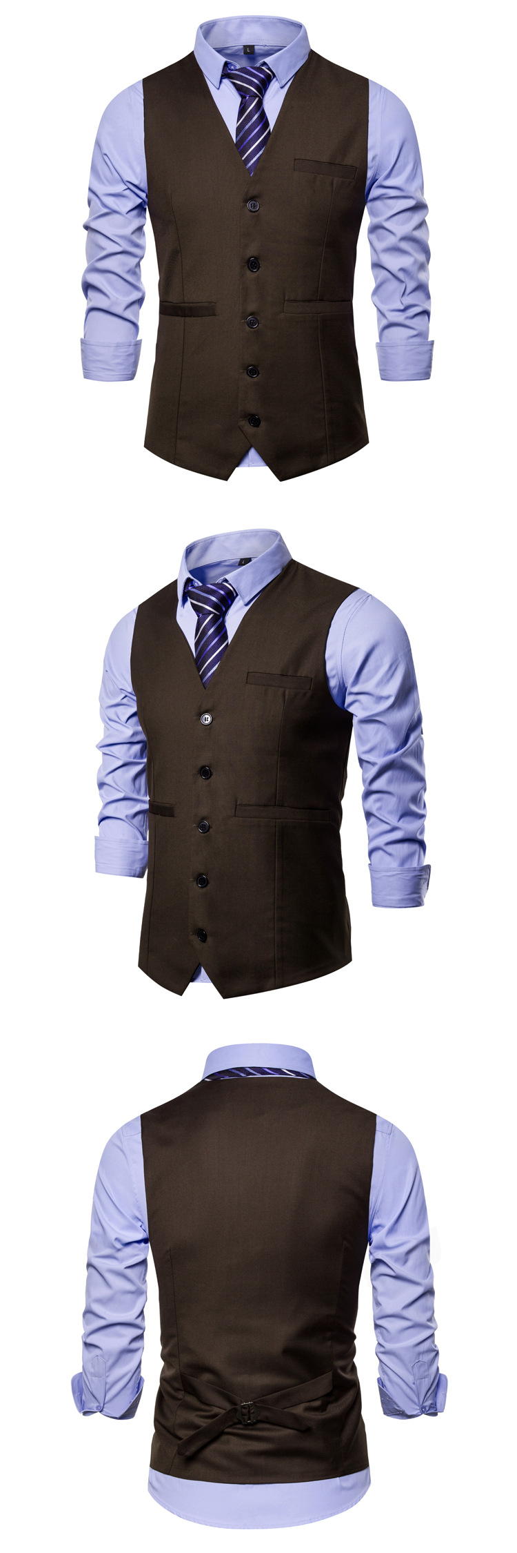 colete masculino de cor sólida, tamanho grande, colete casual, colete masculino, jaqueta fina_voghion.com