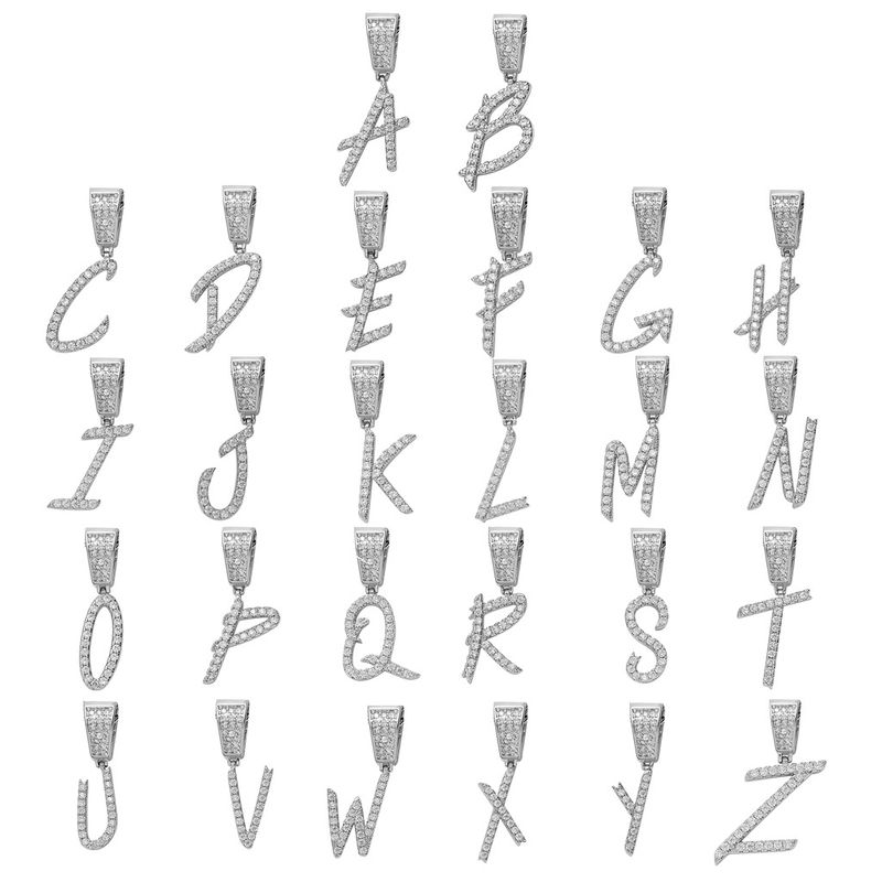 Pendants & Charms Necklace Men's English Cursive Letter Pendant 26 English Letter Hip Hop Necklace DIY Splicing Set_voghion.com