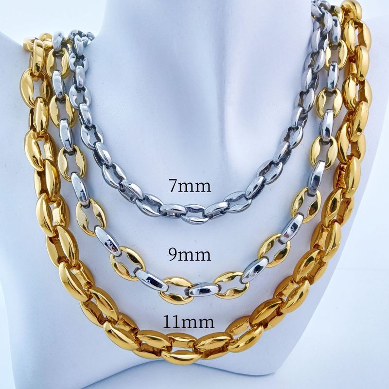 Collana da uomo fatta a mano con catena alla moda e d'atmosfera, con catena dell'imperatore, in acciaio inossidabile e titanio._voghion.com