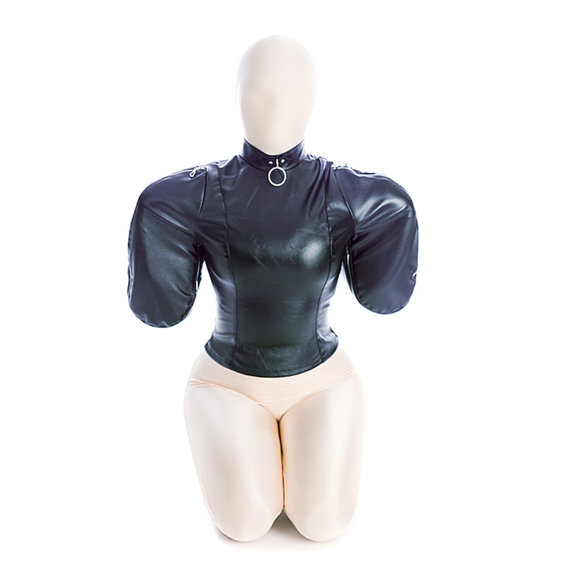 Skórzany kaftan bezpieczeństwa, podwójne wiązanie na ramię, torby na wiązanie, BDSM, niewolnica, odgrywanie ról, mumia, seksowna, biseksualna_voghion.com