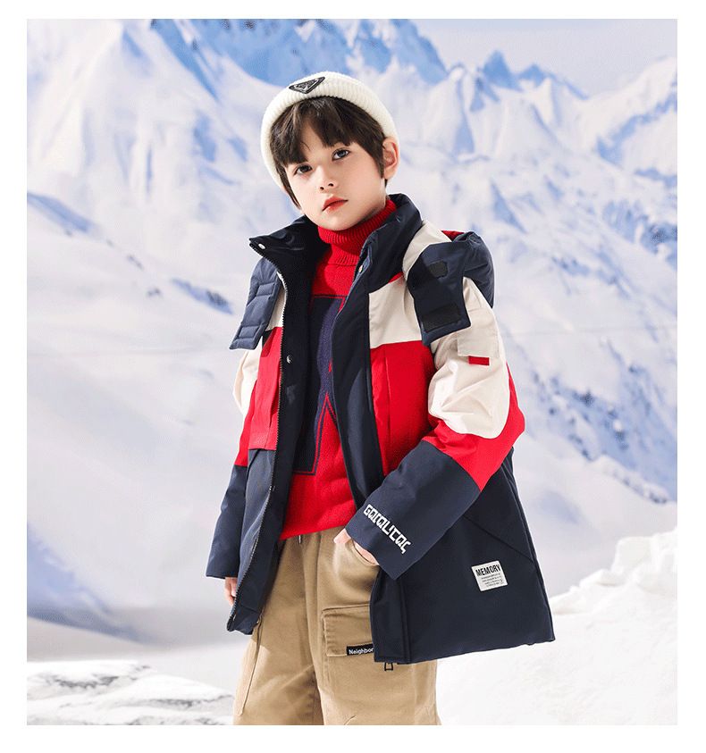 "Premium Kids Down Jacket For Boys & Girls - Warm Mid-Length Winter Coat With Stylish Design, Available In Multiple Colors & Sizes (110-170cm)"_voghion.com
