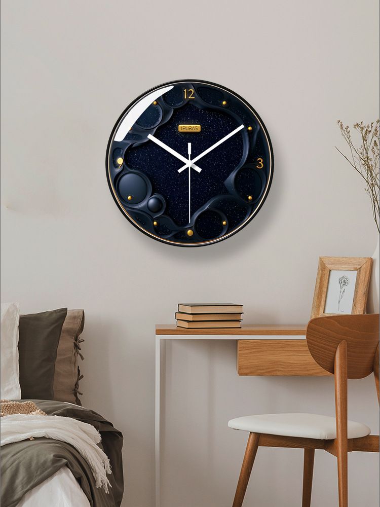Yipula 7278 Horloge murale à quartz ronde de luxe, style nordique, simple et créative, idéale pour un salon_voghion.com