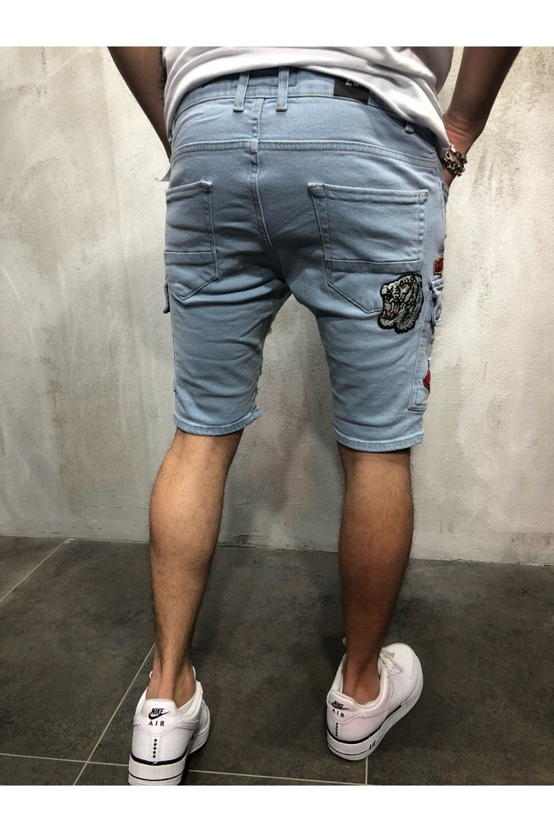 Lässige, modische All-Match-Jeansshorts für Herren mit Taschennähten_voghion.com