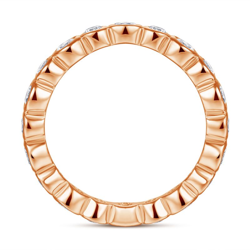 Full Diamond Row Ring - 925 Sterling Silver Rose Gold/Platinum Plated Ring_voghion.com