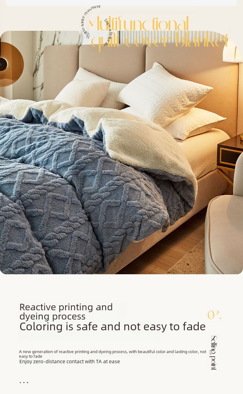 Double-layer thickened Tower velvet blanket lambswool sofa blanket office nap air conditioning children's blanket quilt cover_voghion.com