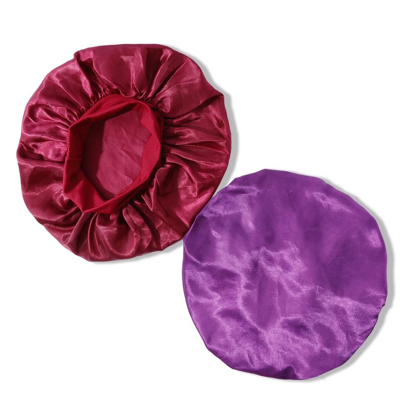 Cuffia da doccia a tesa larga monostrato - Protezione per capelli foderata in raso da 32 cm con elastico alto per donna_voghion.com