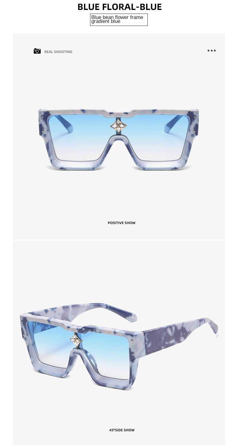 Neue Mode-Sonnenbrille mit großem Rahmen, europäische und amerikanische einteilige Sonnenbrille mit quadratischem Rahmen, Herren- und Damen-Persönlichkeits-Diamant-Reis-Nagel-Sonnenbrille_voghion.com