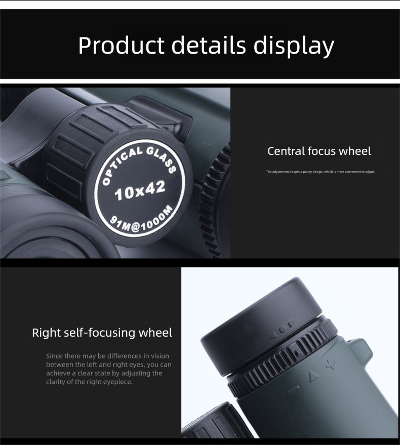 Nuovo binocolo 2024 10X42 HD ad alto ingrandimento, visione notturna in condizioni di scarsa illuminazione, visione di concerti all'aperto_voghion.com