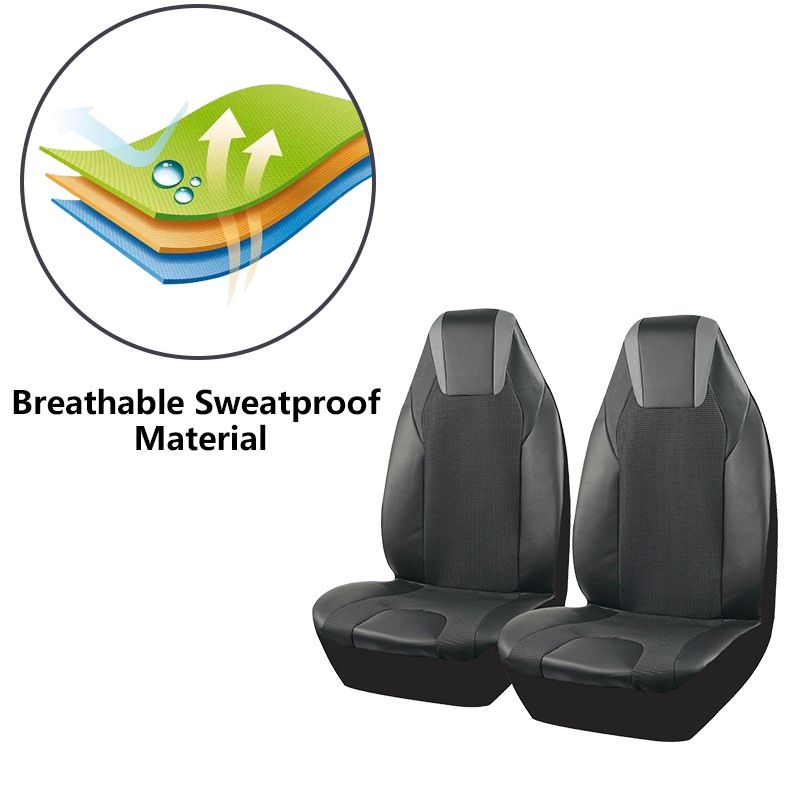 Nueva funda para asiento de coche de tela jacquard negra y gris PVC con capucha y personalidad tridimensional_voghion.com