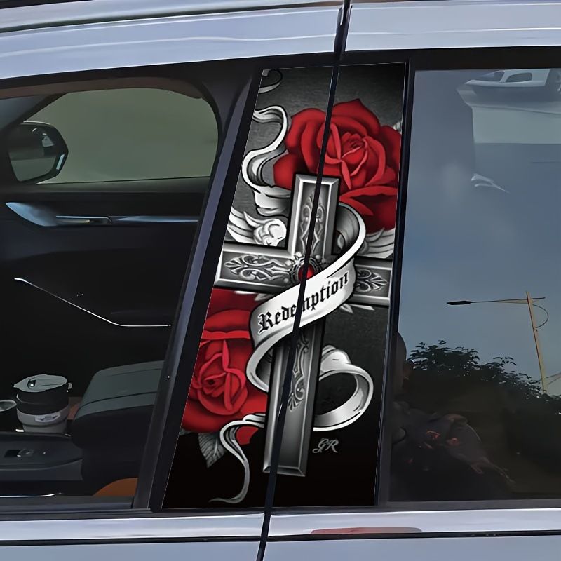 Auto-Mittelsäulen-Fensterverkleidung, kratzfest, personalisierbar, kreativ, dekorativ, lackiert, B-Säulen-Aufkleber, Schutzfolie_voghion.com