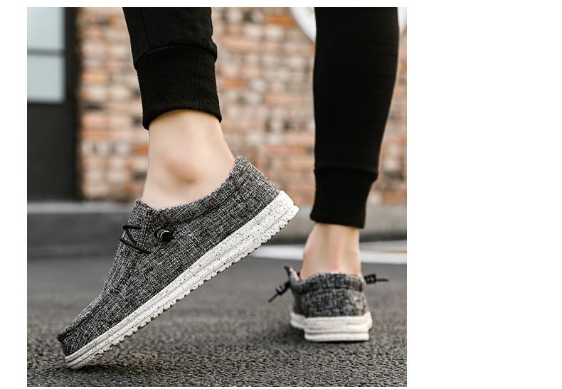Scarpe casual in tela da uomo, mocassini copri piede, scarpe leggere e comode in tessuto, scarpe da piselli_voghion.com