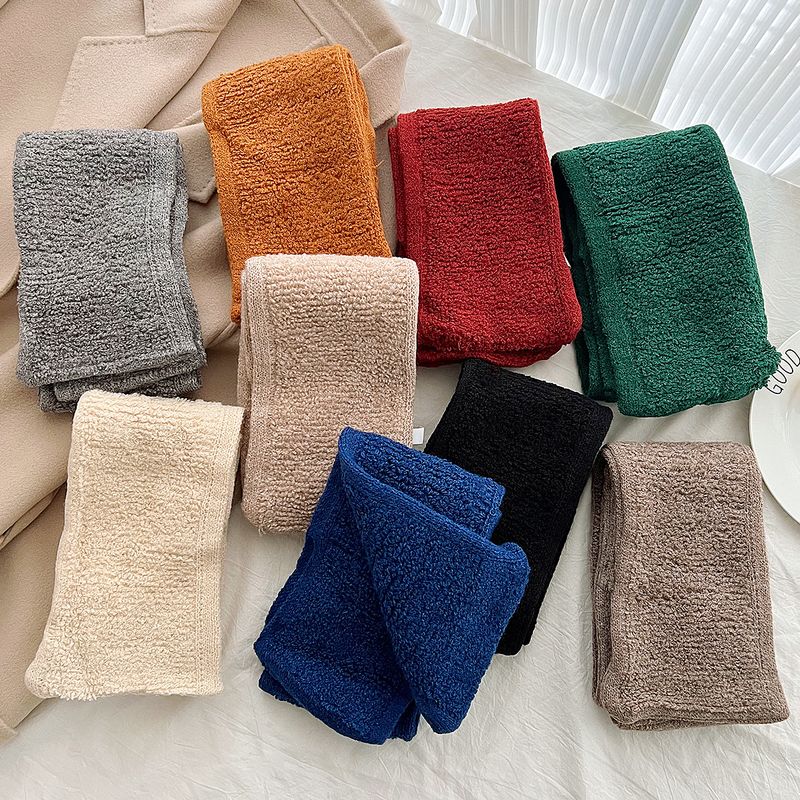 2024 New Cross Short Scarf for Women's Winter Warmth, Solid Color Knitted Yarn, Korean Edition, Fashionable, Western and_voghion.com