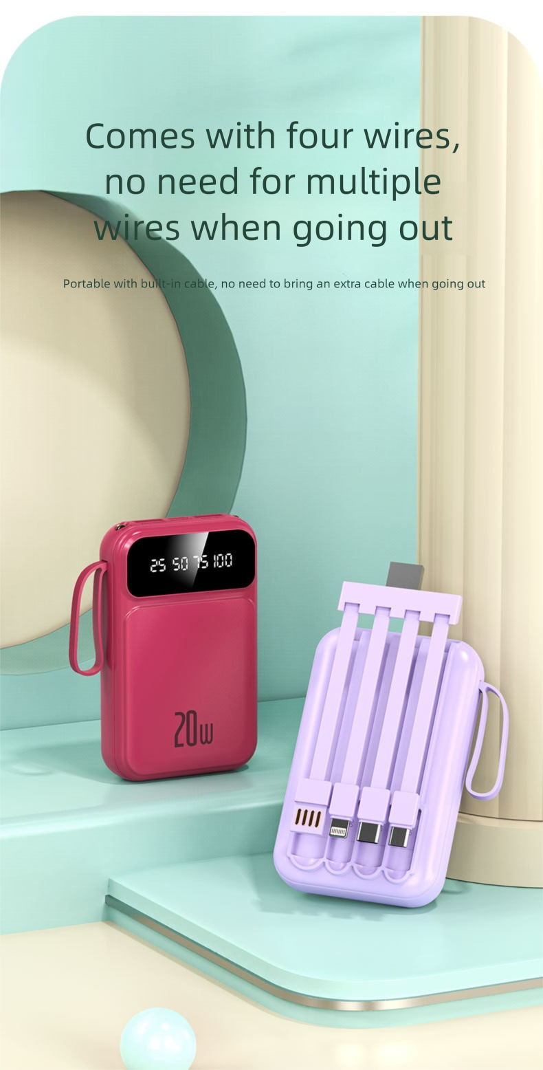 Mini banco de energía portátil de gran capacidad de 20 000 mAh con certificación 3C_voghion.com