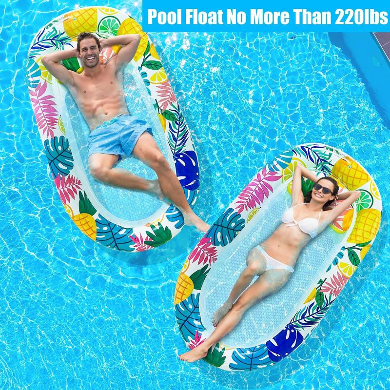 Inflatable Water Sunshade Oval Floating Mesh Floating Row Swimming Pool Lounge Chair Sunscreen Cover Floating Boat U Shaped Floating Bed_voghion.com
