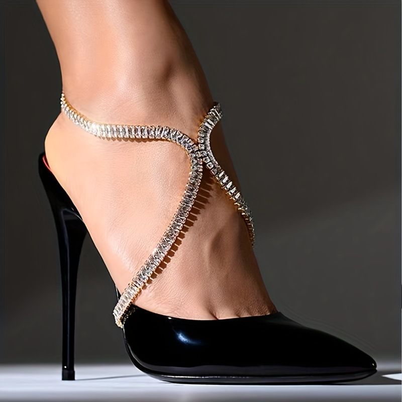 Luxury zircon crystal anklet jewelry fashionable all match shoes women's foot accessories personality sexy women_voghion.com