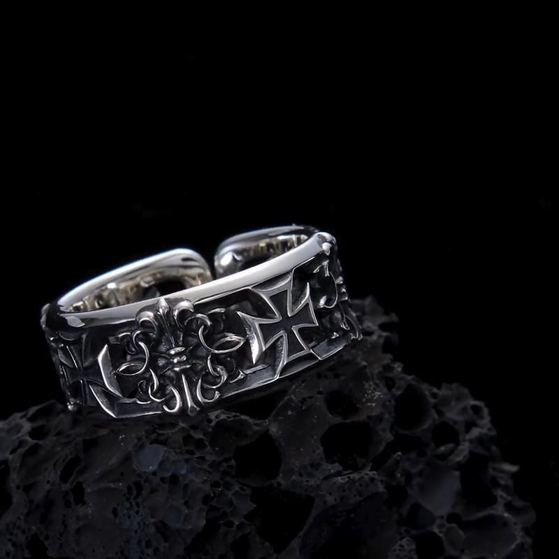 New Cross Trend For Men Hip Hop Punk Style Niche Single Personality High-end Open Finger Ring_voghion.com