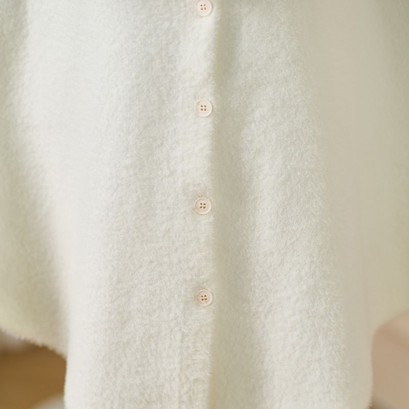 girl Girl Hooded Shawl Cheongsam Dress Outerwear Cute Mink Fur Cape 2025 Winter New Coat_voghion.com