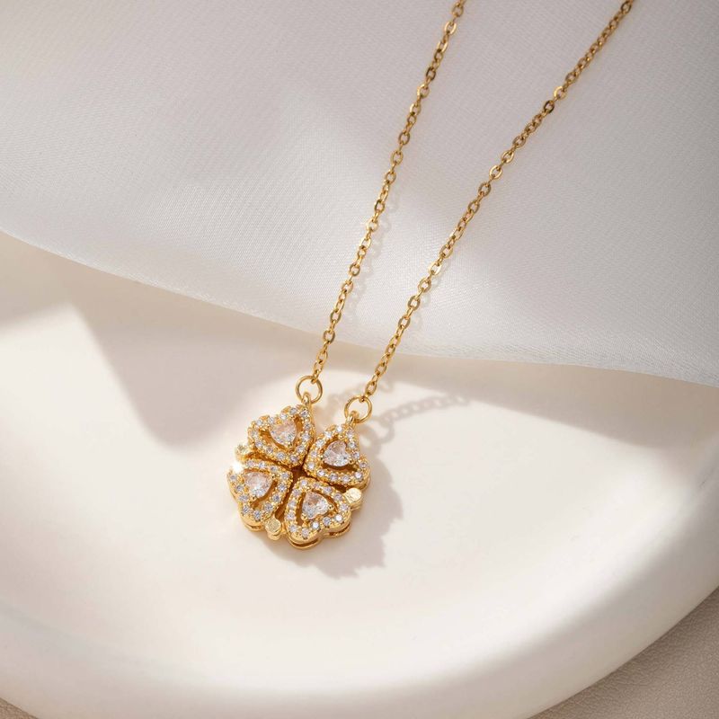 Vierbladige klaver ketting licht luxe sleutelbeen ketting titanium staal niet vervagend_voghion.com