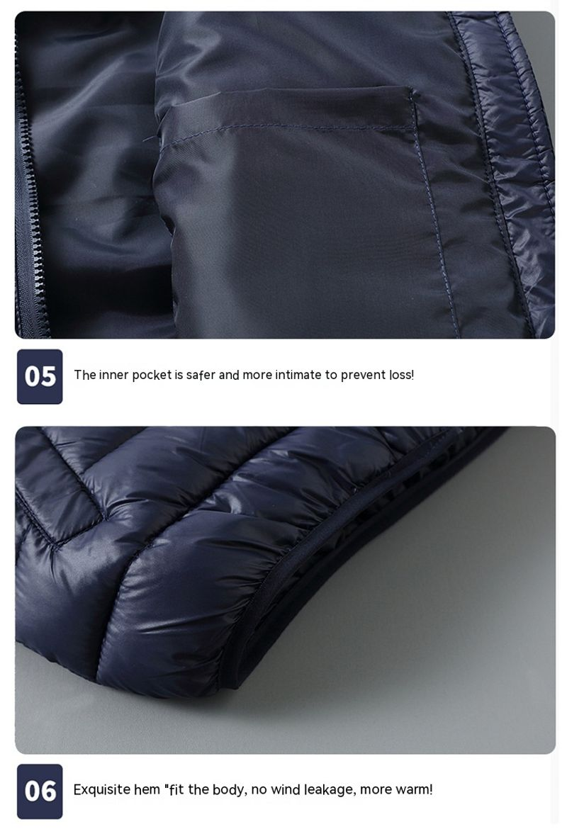 Gilet da uomo in piumino di cotone grande autunno inverno versione coreana trendy con colletto in piedi cappotto, gilet e_voghion.com