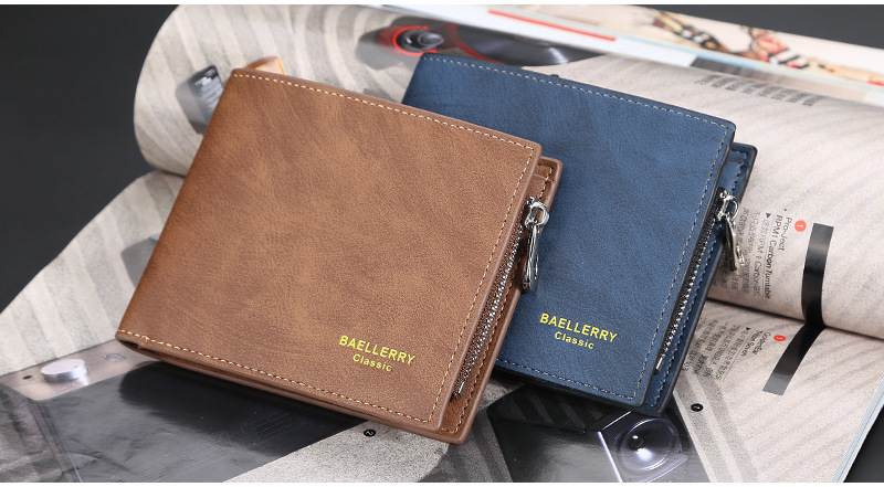 Portafoglio corto da uomo Baellerry Portamonete in pelle PU multi-card di alta qualità Porta carte di credito orizzontale alla moda_voghion.com
