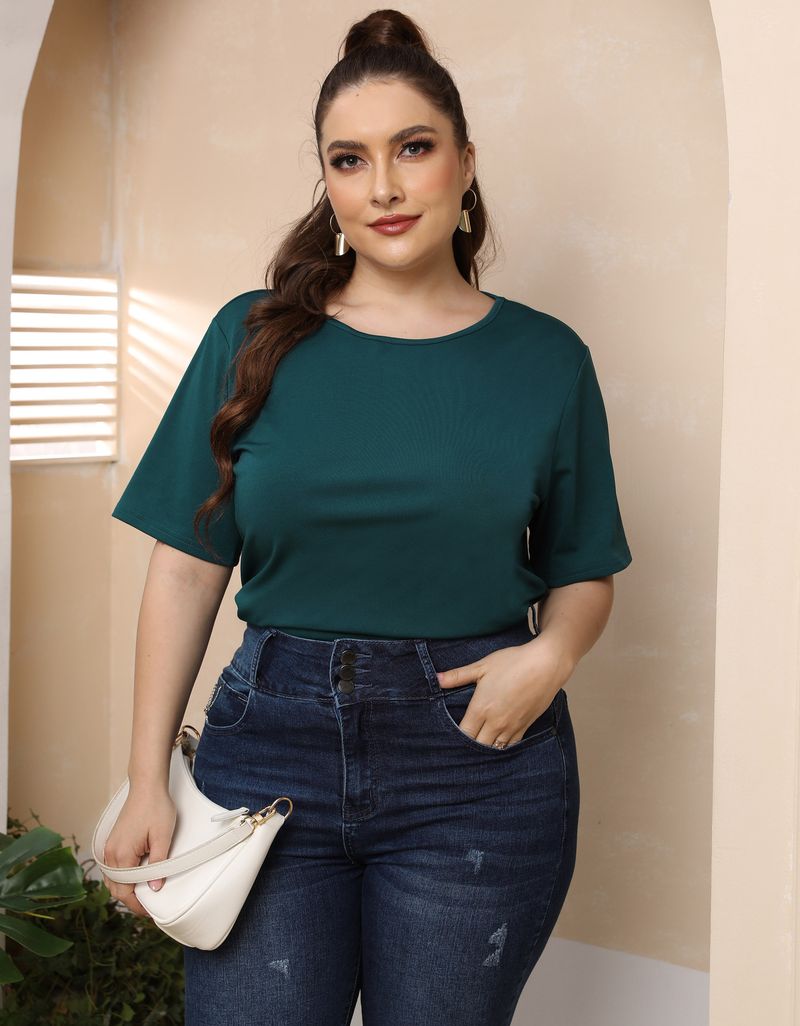 Women's plus size sexy backless butterfly hollowed-out round neck casual t-shirt _voghion.com