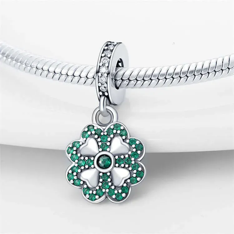 925 Sterling Silver Lucky U-shaped Horseshoe Clover Tree Pendant Charms Beads Fit Bracelet DIY Accessory For Women Gift_voghion.com
