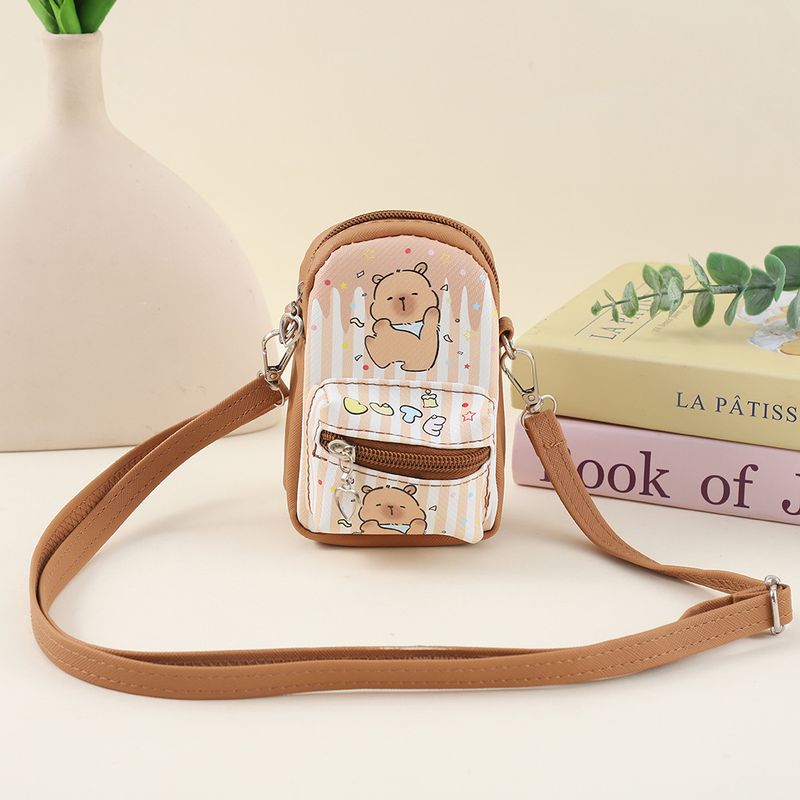 Versão coreana Ins Mochila de estudante Capibara Moeda Fone de ouvido Alto valor Passeio Pequena bolsa de armazenamento portátil_voghion.com