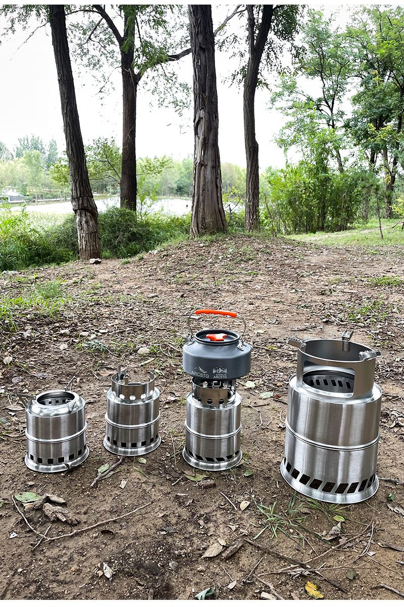 Barbecue portable pliable en acier inoxydable pour bois de chauffage, réchaud d'extérieur à alcool_voghion.com