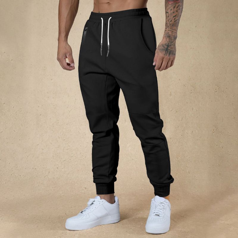 Leichte Jogginghose für Herren, atmungsaktiv, zum Wandern, Joggen, Laufen, Stretch, für Übungen und Workouts, mit Reißverschlusstasche_voghion.com