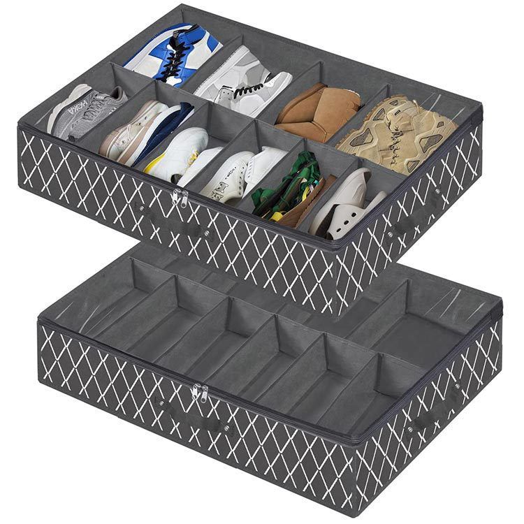 Schuhregale & Organizer Bettboden Faltbare staubdichte Fachaufbewahrungsbox_voghion.com